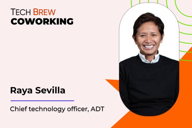 Graphic featuring a headshot of ADT's Raya Sevilla