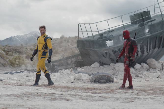 A scene from Deadpool & Wolverine featuring the titular characters