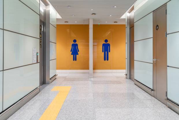 Men's and women's public bathrooms