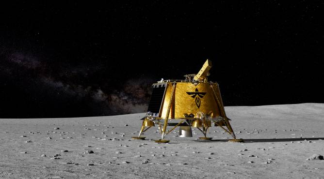 rendering of the firefly aerospace blue ghost lunar lander