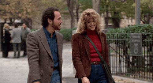 When Harry Met Sally Meg Ryan and Billy Crystal walking in the park 