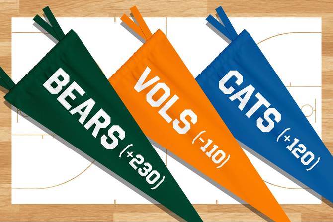 College pennants with betting odds