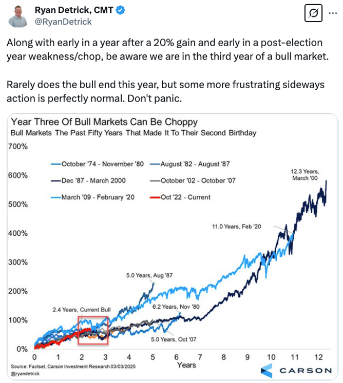 Tweet of chart of bull market gains