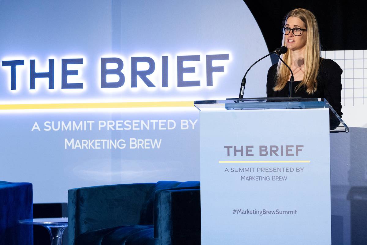 Minda Smiley speaking at The Brief Marketing Brew summit
