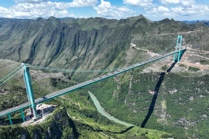 The Huajiang Grand Canyon Bridge in China