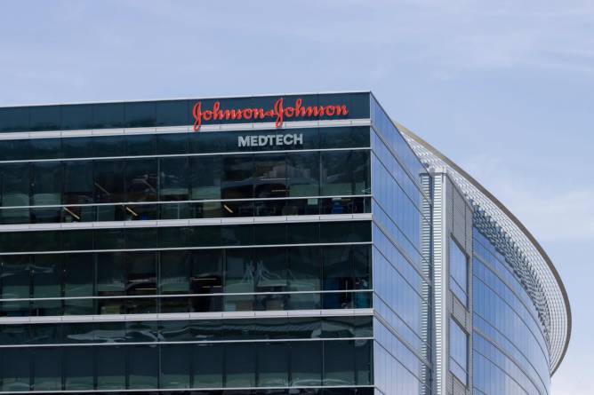 Exterior view of Johnson & Johnson MedTech's office in Santa Clara, California.