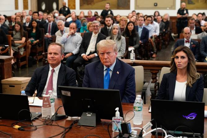 Donald Trump at his civil fraud trial in NYC