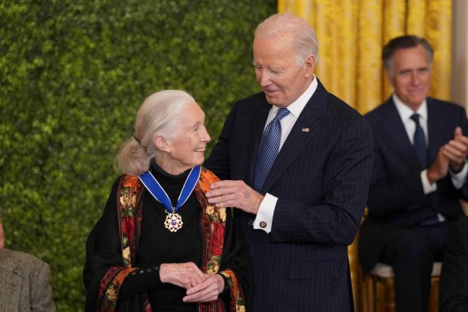 President Biden awards Jane Goodall with the Presidential Medal of Freedom