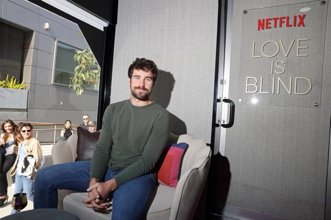 Cole Barnett attends Love Is Blind cast Netflix's First Live Reunion with The Iconic Pods in Los Angeles at Netflix Tudum Theater on April 14, 2023 in Los Angeles, California.