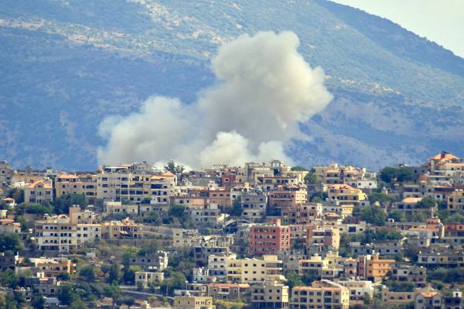 The site of an Israeli airstrike in southern Lebanon