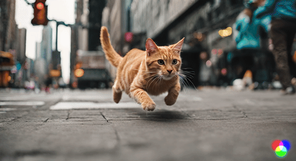 Video generated from the prompt "cat running on the street."