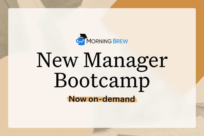 Banner for New Manager Bootcamp, now available on-demand