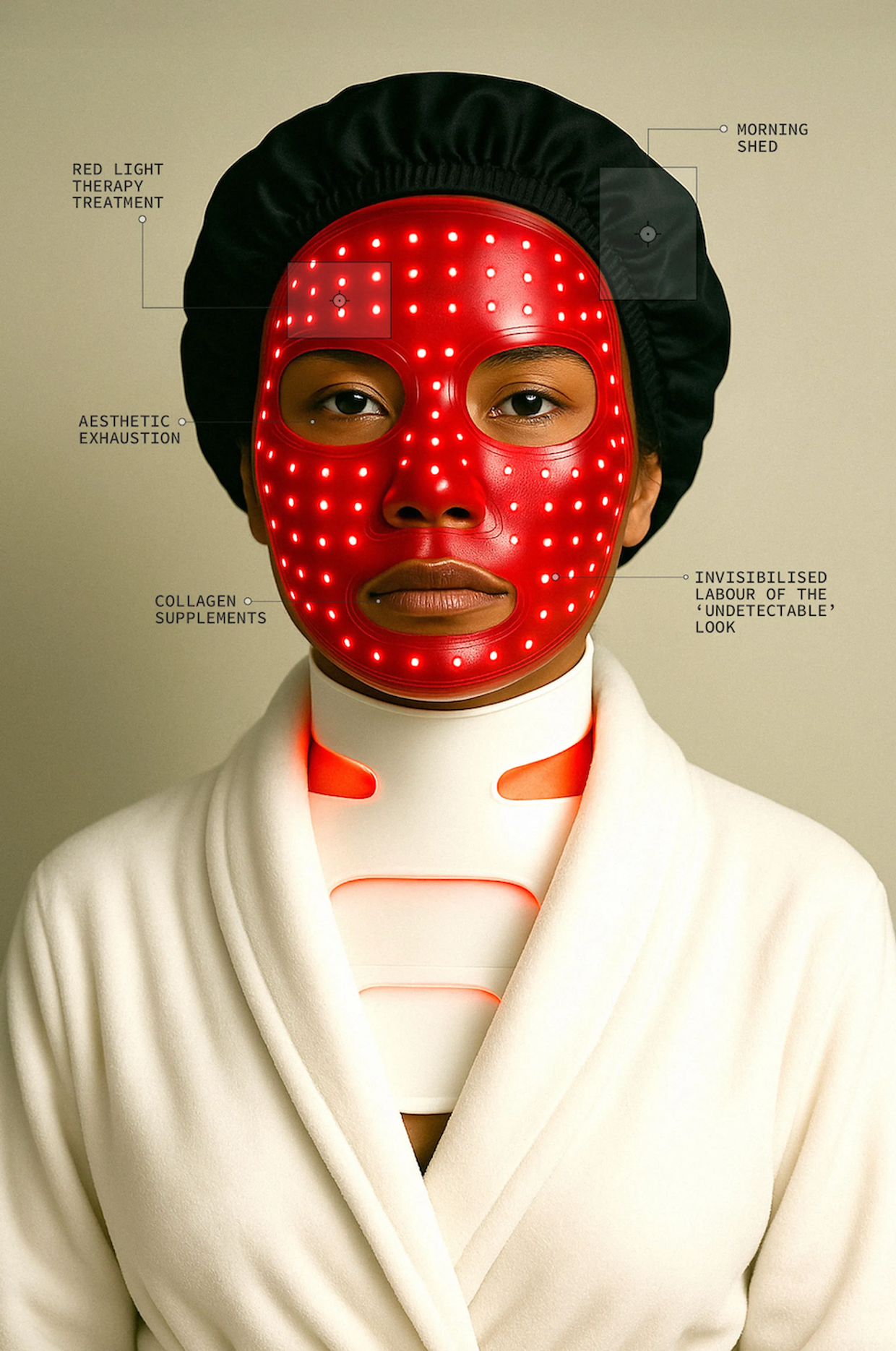 Woman with face mask on.