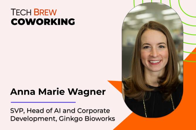 Graphic featuring a headshot of Ginkgo Bioworks’s Anna Marie Wagner.