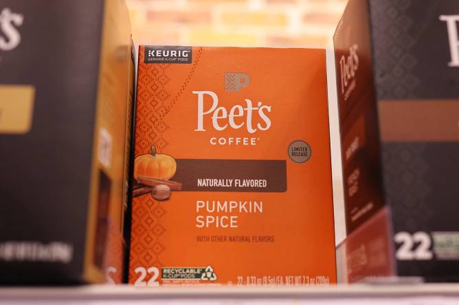 A box of Peet's coffee