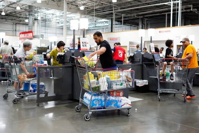 Shoppers at Costco