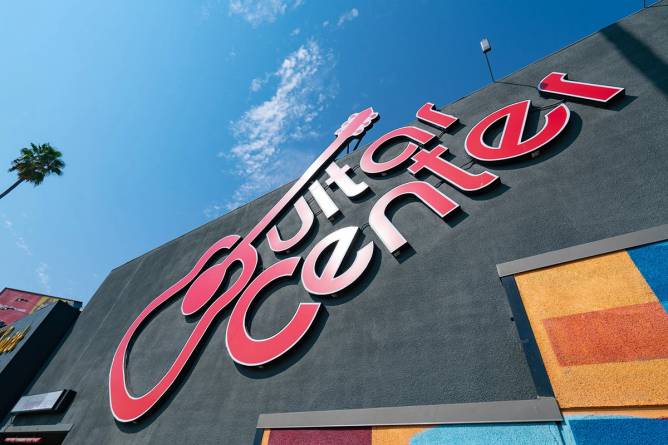 General views of the Hollywood Rock Walk at the Guitar Center. Credit: AaronP/Bauer-Griffin/Getty Images