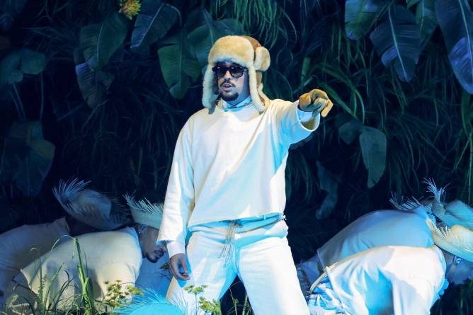 Bad Bunny performing in Puerto Rico