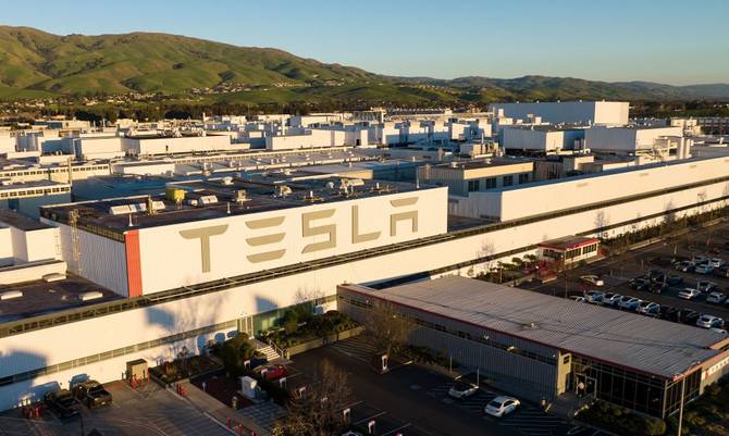 A Tesla factory in California