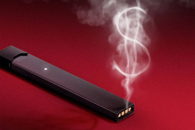 Juul smoke turning into a dollar sign