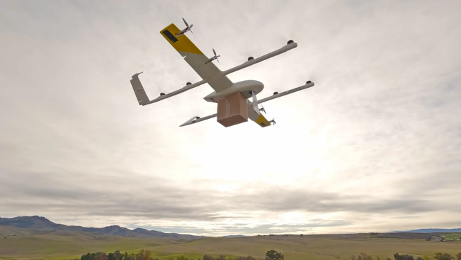 Image of a Google Wing drone