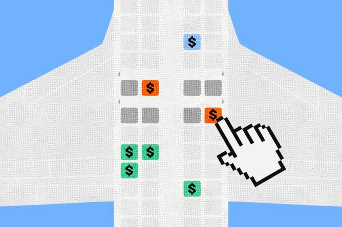 Illustration of a plane seating chart