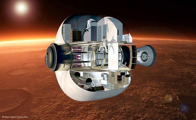 3D rendering of Sierra Space's LIFE, an inflatable living quarters for space