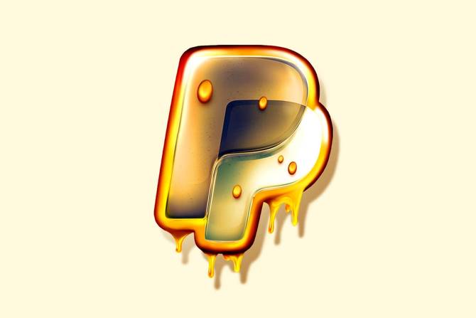 The PayPal logo coated in a layer of honey