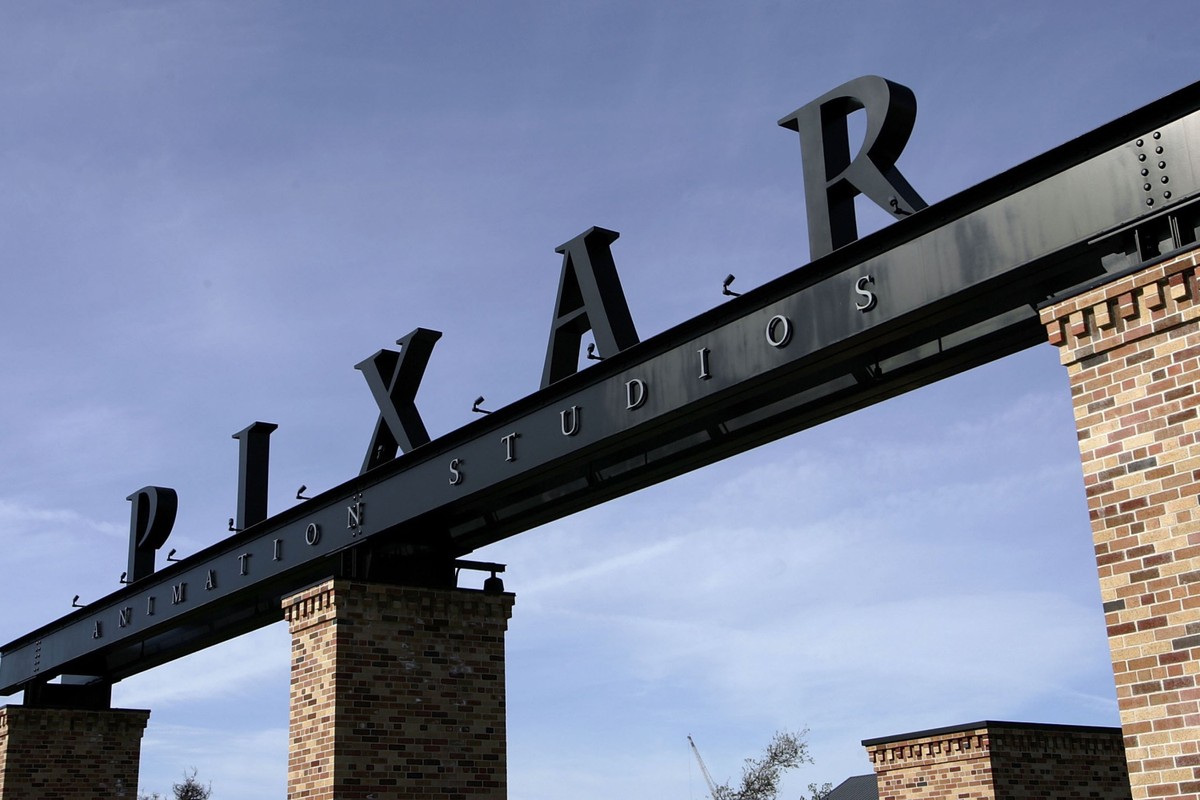 Headquarters exterior signage that reads 'Pixar'.