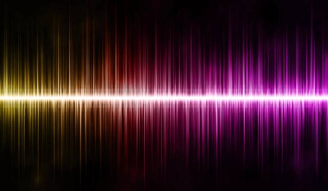 yellow and pink audio waves