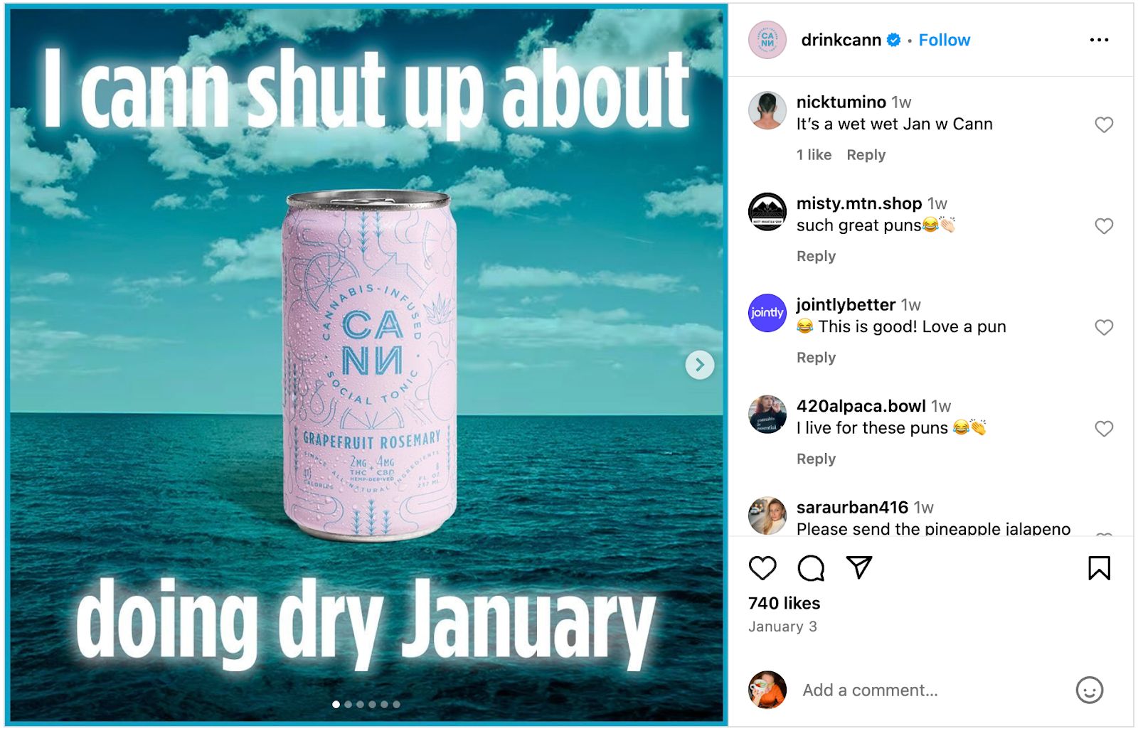 Cannabis beverage brand Cann is promoting itself as a Dry January option