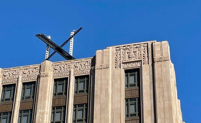 The new X sign is installed on the roof of the headquarters of Twitter, which is being rebranded as "X", in San Francisco on July 28, 2023.