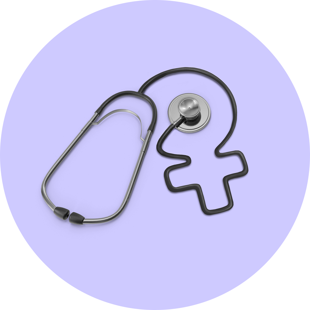 A stethoscope in the shape of the female symbol