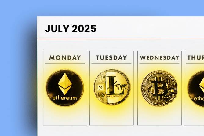 A calendar of crypto coins