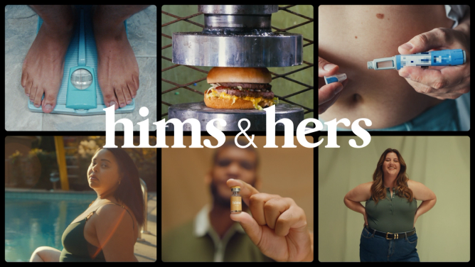 Stills from Hims & Hers ad.