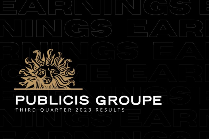 the Publicis logo on a black background