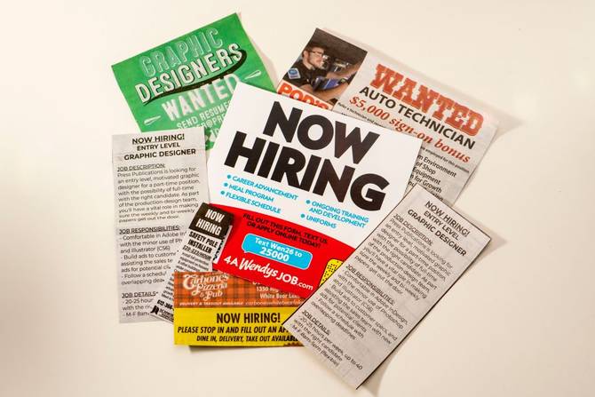 A composite of hiring ads