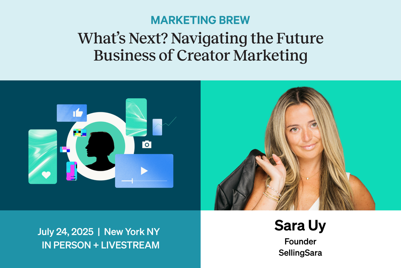 graphic promoting Marketing Brew's creator marketing event 