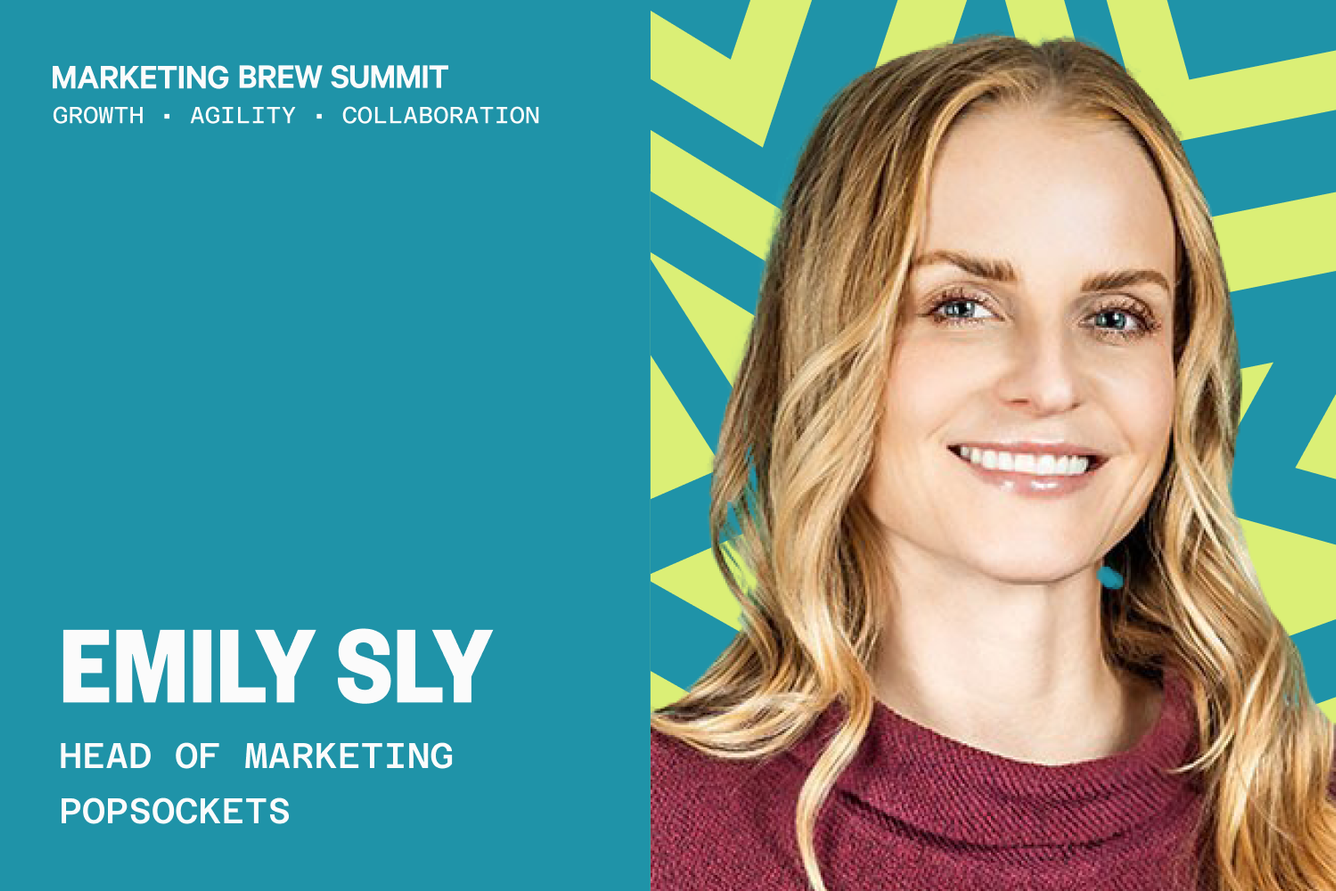 Morning brew summit promo image featuring Popsockets marketer Emily Sly