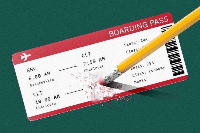 Erasing final destination from plane ticket