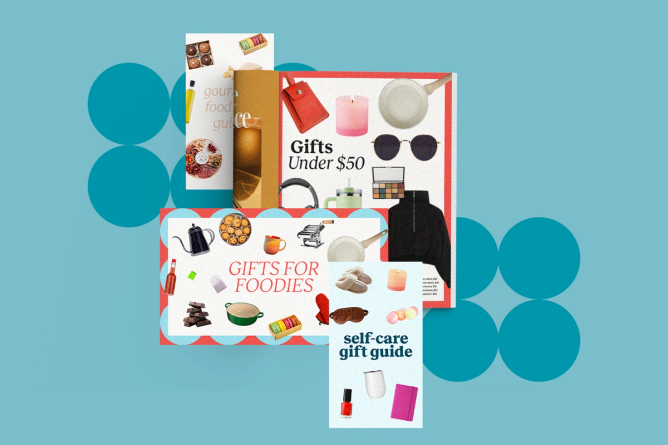 A collage of holiday gift guides