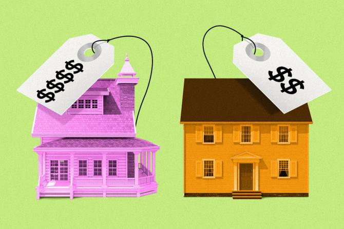 Old and new homes with price tags