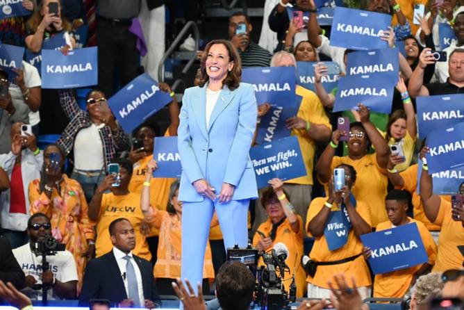 Kamala Harris at a rally