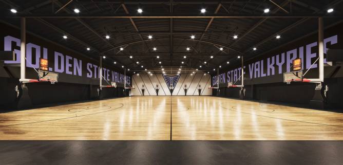 Golden State Valkyries practice gym in Oakland