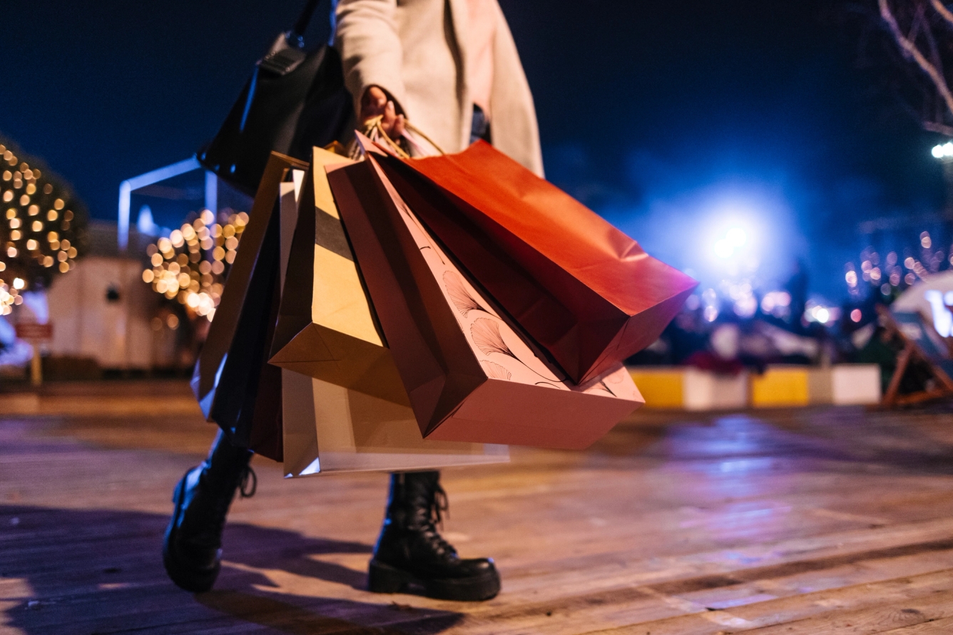 Woman with shopping bags