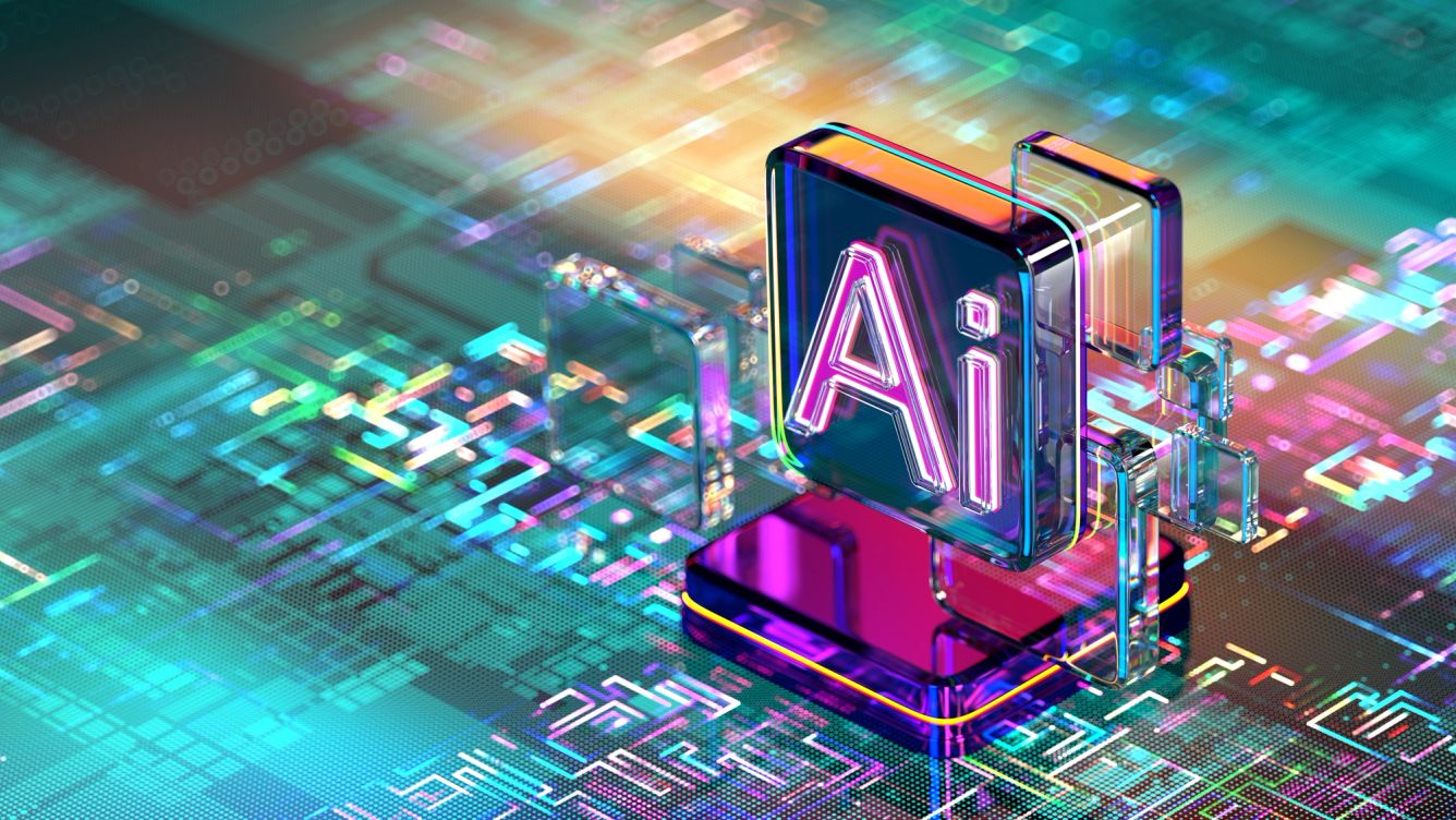 Letters AI on a stylized chip
