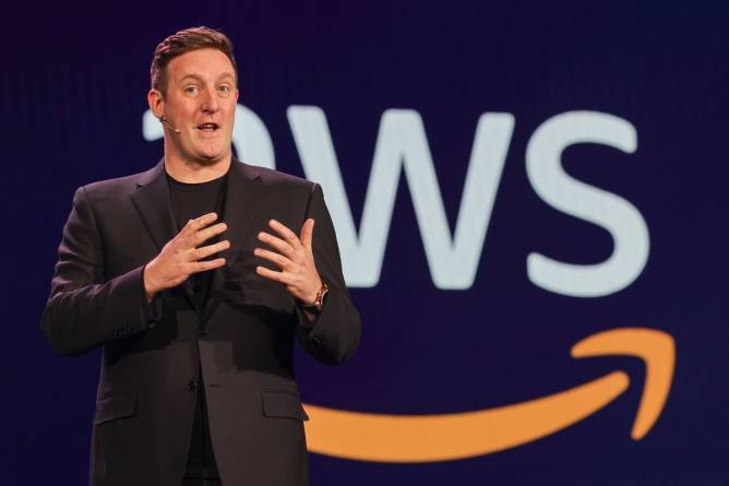 AWS VP of AI products Matt Wood speaking at CES earlier this year