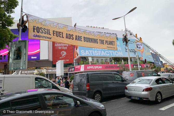Greenpeace protests at Cannes Lions 2022