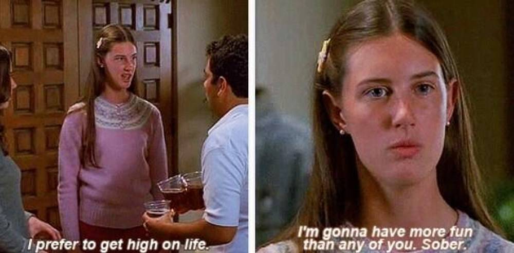 Freaks and Geeks character saying that they're going to get high on life