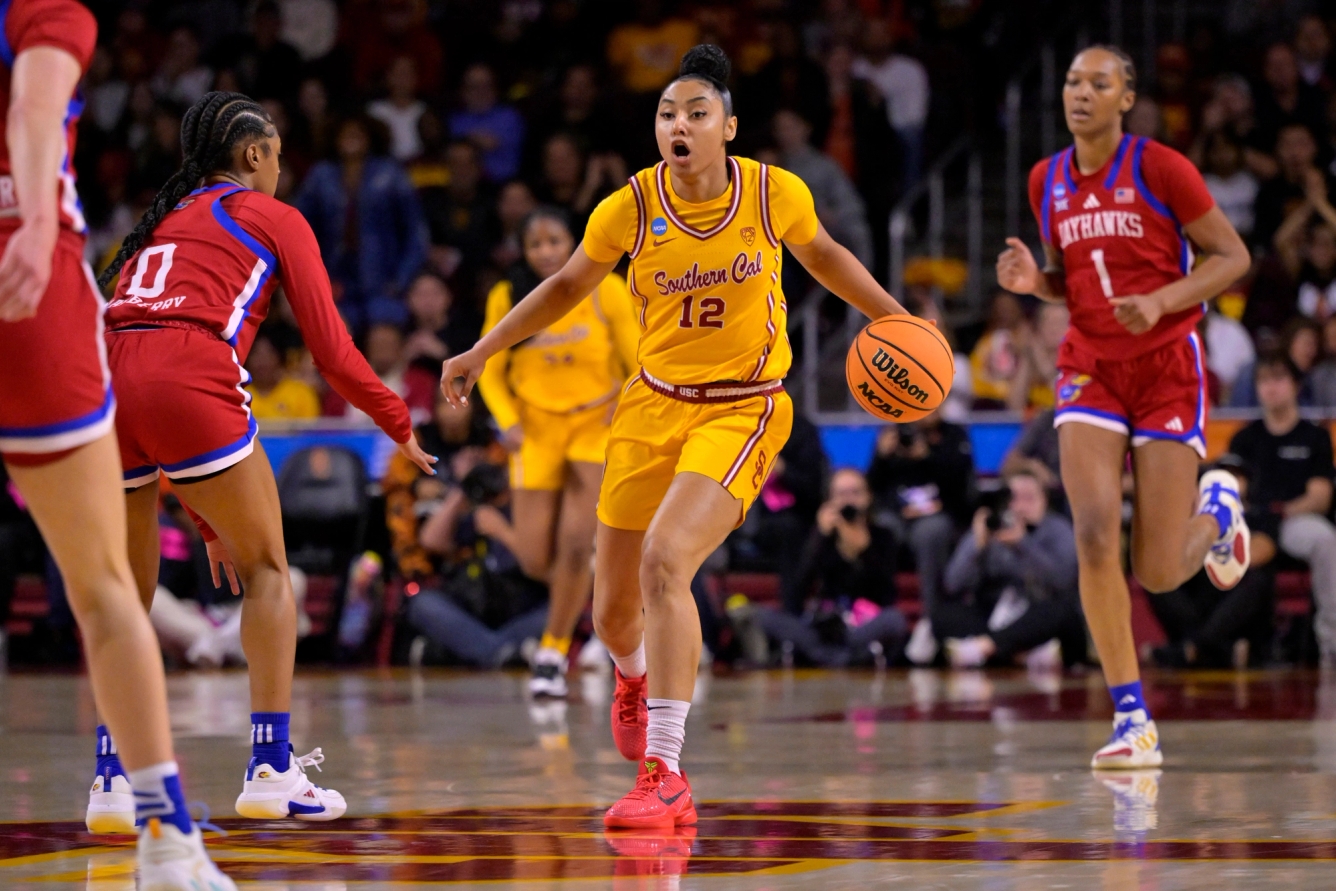 JuJu Watkins during USC v Kansas March Madness 2024